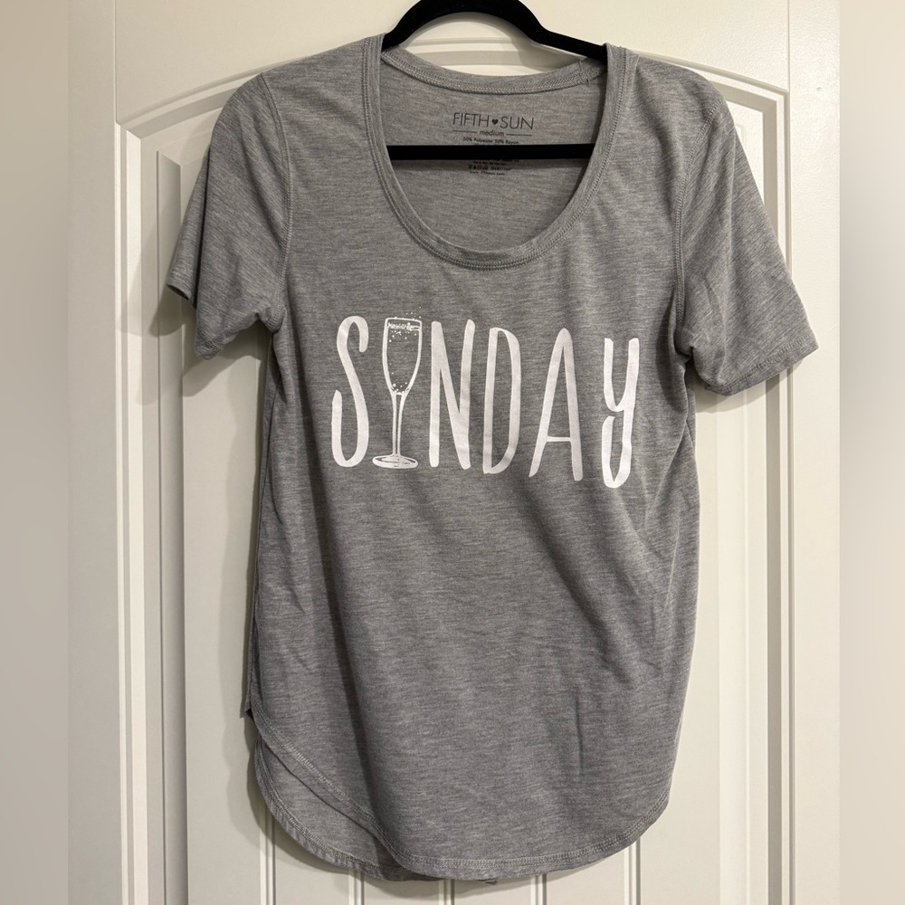 Heather Gray 'Sunday' Wine Scoop Neck Tee